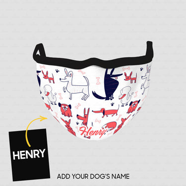 Personalized Dog Gift Idea - Kinds Of Dogs Play Around For Dog Lovers - Cloth Mask